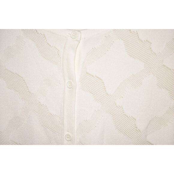 J JASON WU NEW $61 Jacquard Cropped Cardigan in White 1X - Picture 4 of 4